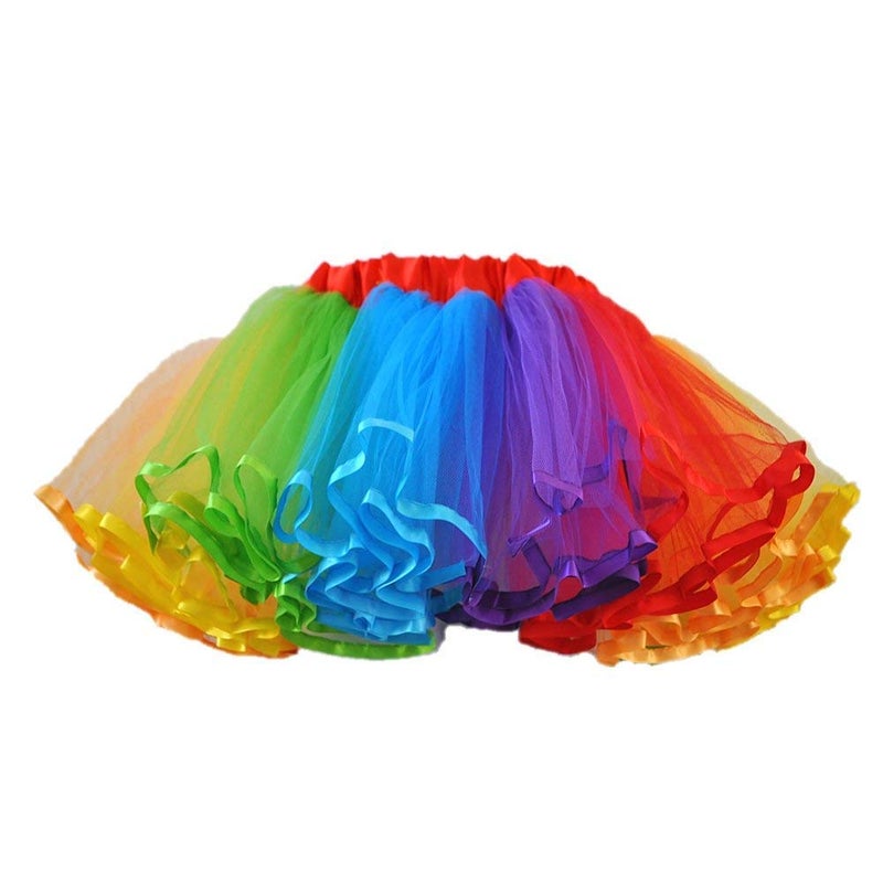 ChicWind Womens Rainbow Puffy Tutu Layered Tulle Petticoat Skirt for Party - Image 1